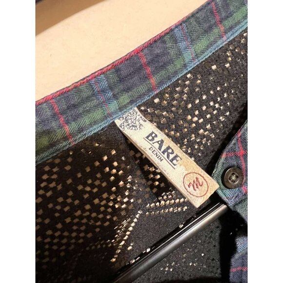 BARE DENIM women's shirt Cotton with openwork Checkered Size M - Picture 9 of 9